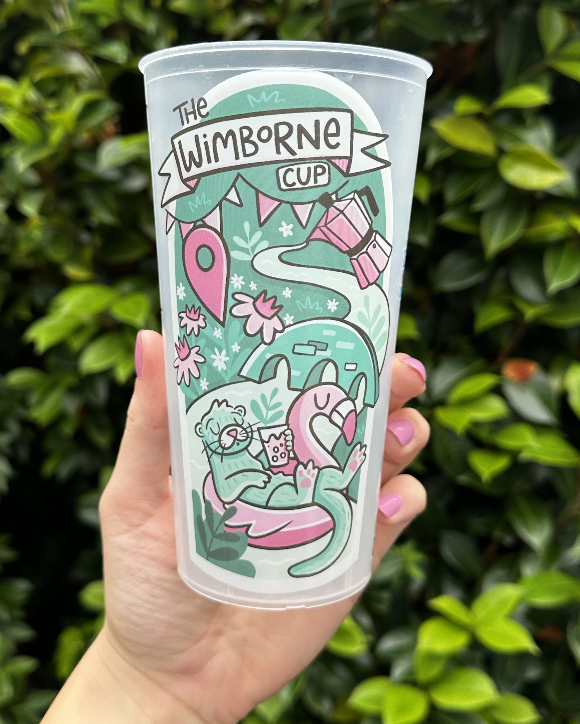 The Wimborne Cup with otter on a flamingo float design