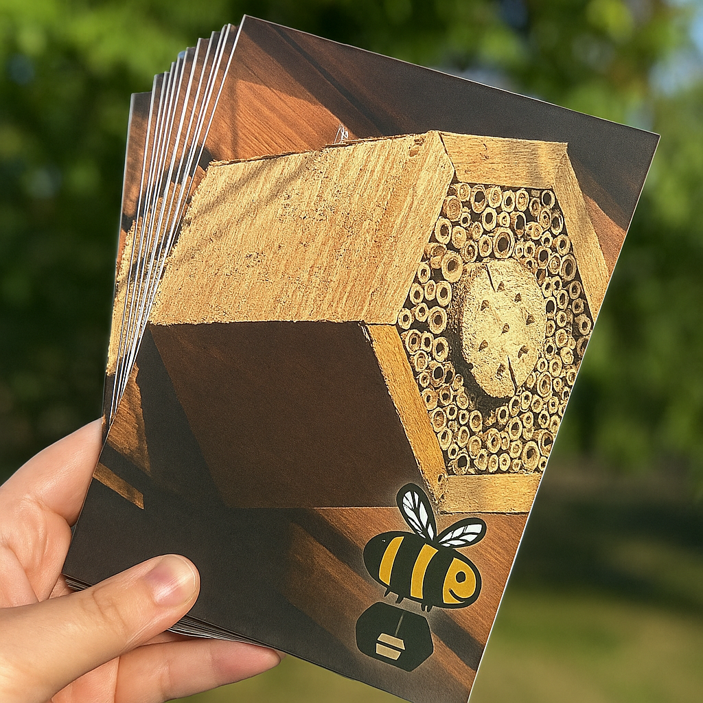 Bee hotel on Planet Wimborne postcards