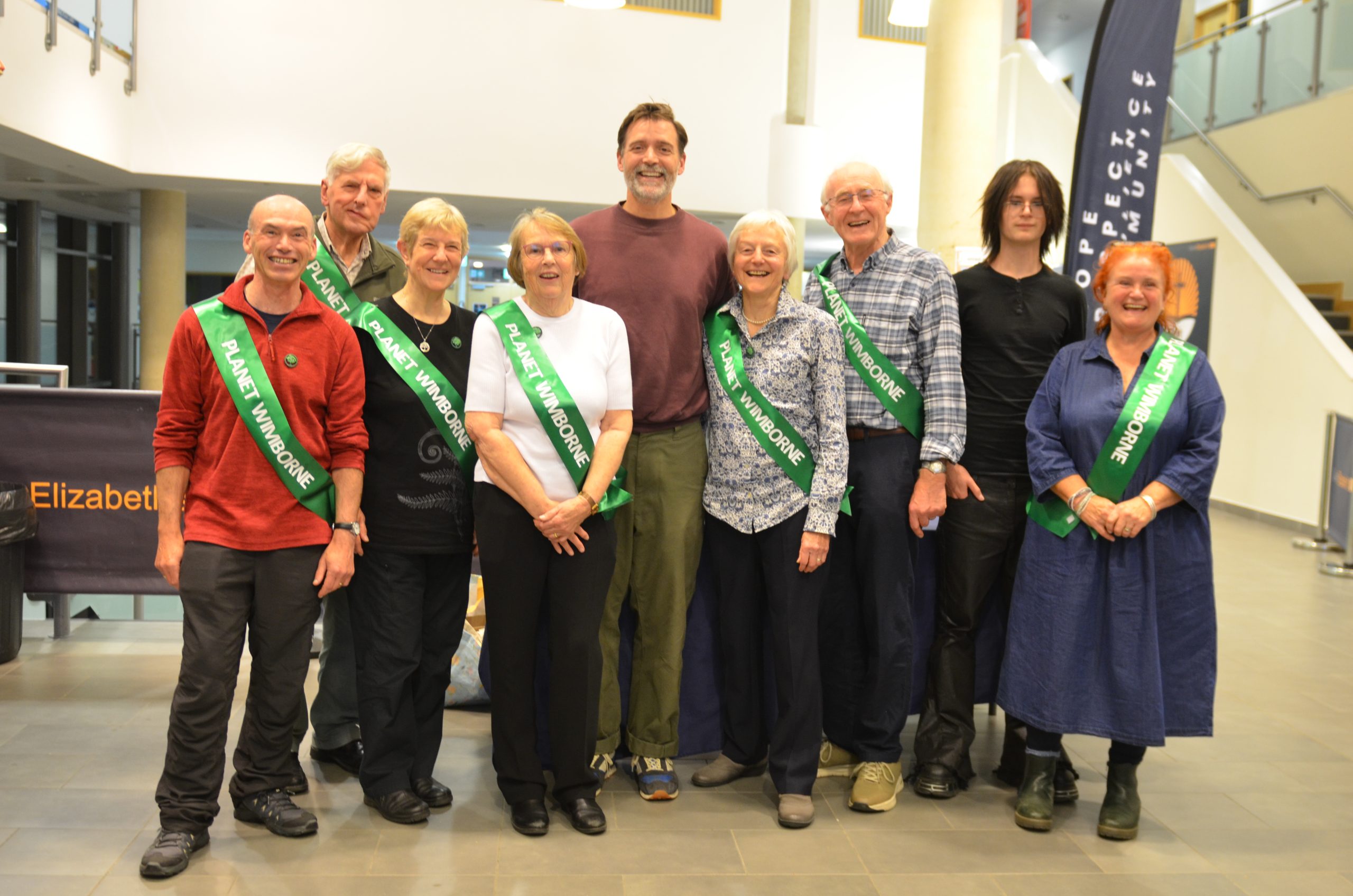 Some of the Planet Wimborne Team with Patrick Grant, after his talk at the QE School