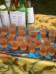 Glasses of freshly pressed apple juice