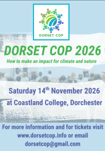 Dorset COP poster with text for Saturday 14th November 2026 at Coastland College Dorchester